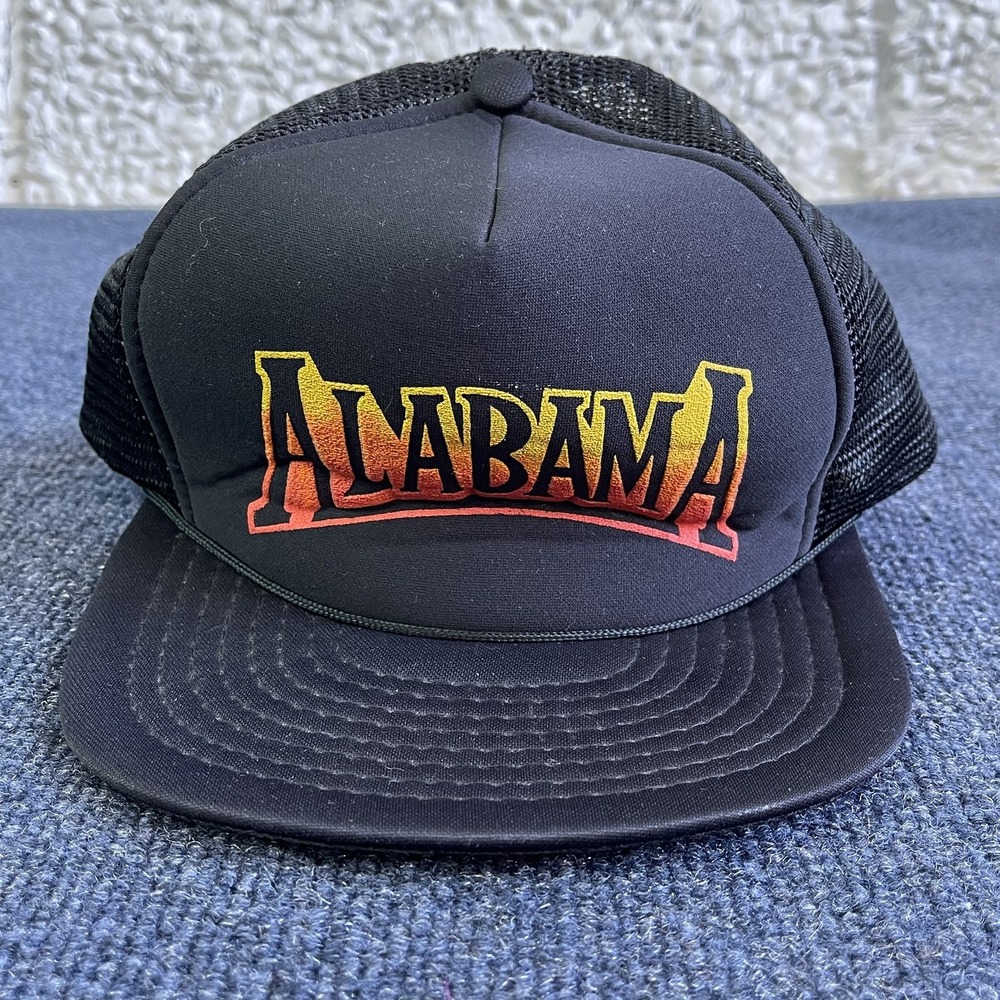 Vintage Alabama Speed Hat‎ Cap Trucker Snap Back Mens One Size Black Mesh USA